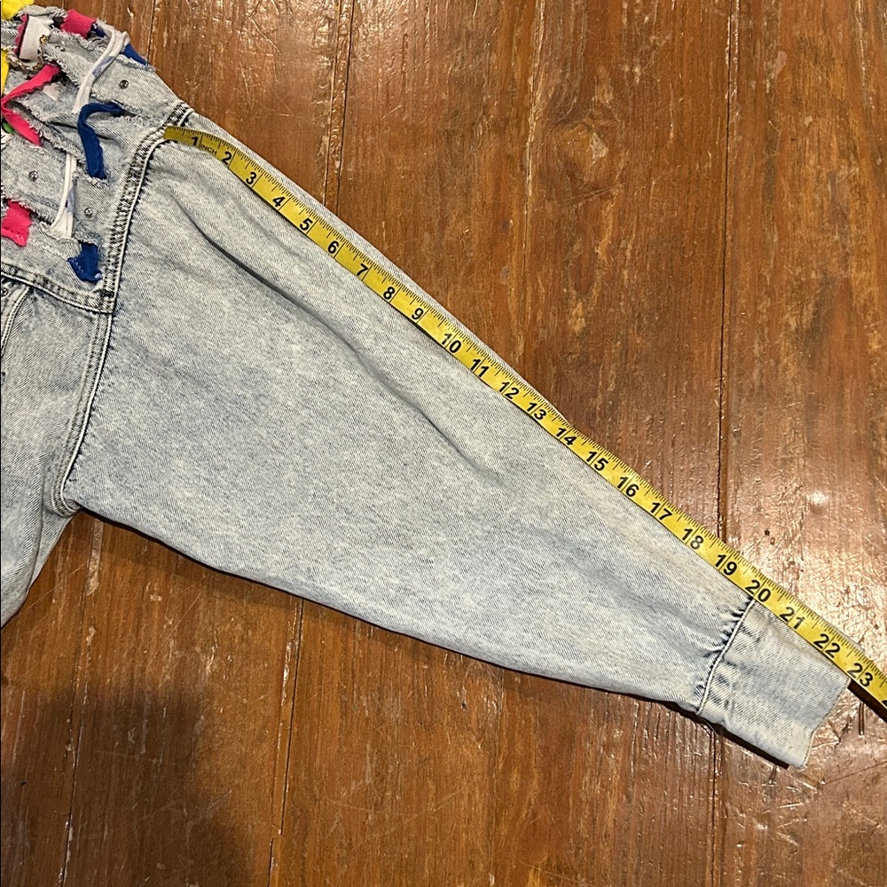 TAMARA MARIE Colorful Denim Jacket with Accents Sz Medium - 1 of a Kind - Picture 13 of 13